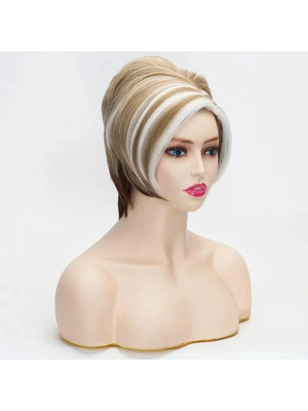 Vintage Blonde Mixed Coraline Short Pixie Wig | Realistic Updo Bob for Parties